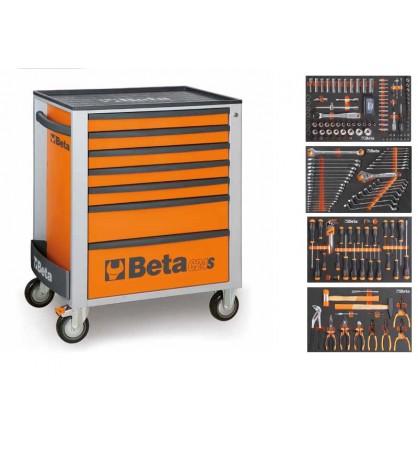 BETA 2400S-07/E-M (B024002224) Τρόλει με 7 συρτάρια με συλλογή με 309 εργαλεία